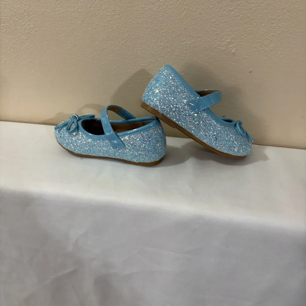 Otter momo sparkle Charming Blue Glitter Kids Dress Shoes